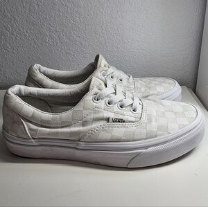 Vans Checkered White Canvas Shoes